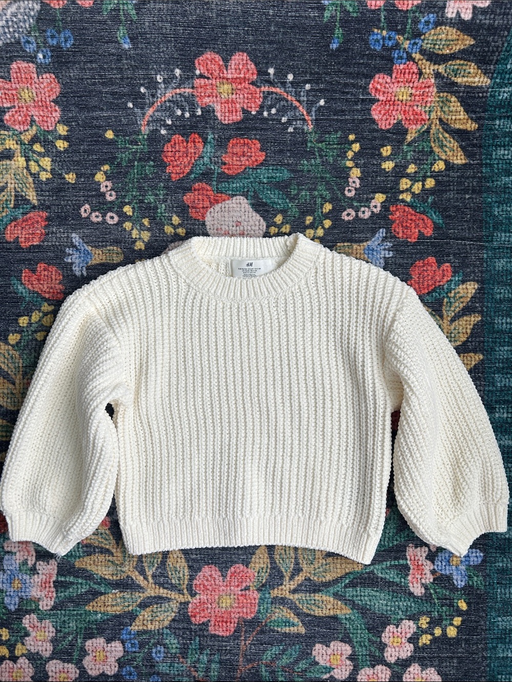 H&M Cream Chenille Knit Sweater, 3/4T